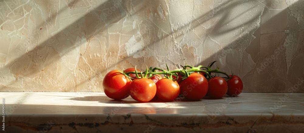 Aufkleber Authentic shadows add depth to a copy space image featuring Marmande tomatoes
