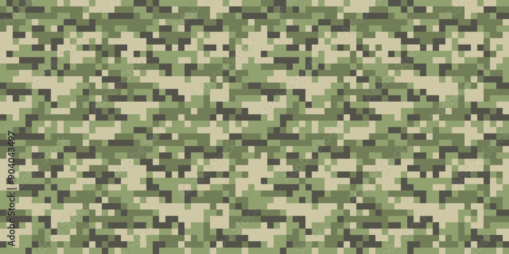 Aufkleber pixel camouflage military pattern. green camouflage pattern for army. seamless pattern for textiles