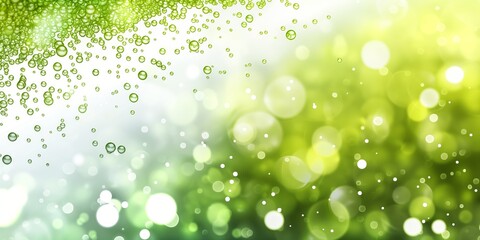 A soft, gentle background featuring bubbles and a microcosm of white and lime green hues
