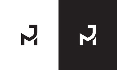 JM logo, monogram unique logo, black and white logo, premium elegant logo, letter JM Vector minimalist	