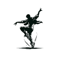Hiphop dancer silhouette illustration