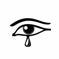 Medium shot of vector simple eye of horus, egyptian symbol, black, vector illustration 