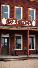 Fototapeta premium Facade of a western saloon, old west.