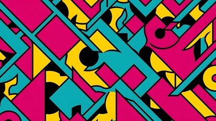 Abstract Geometric wallpaper background banner design concept with bright colors and sharp shapes