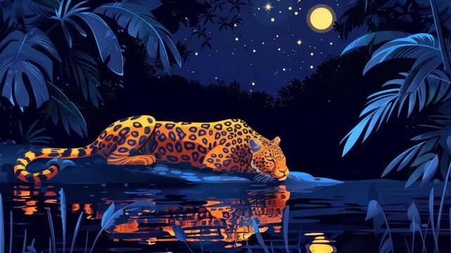 leopard in the night