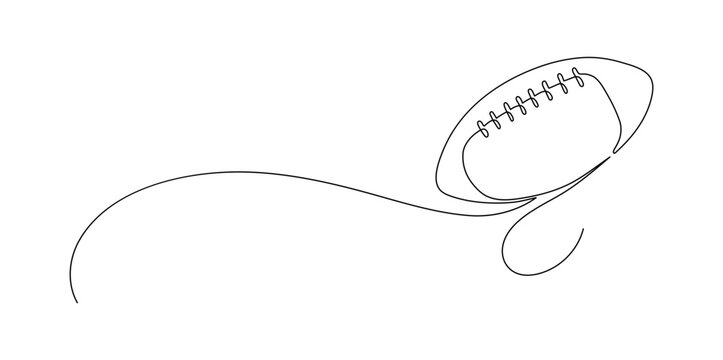 recommend clip art: American-football ball. Continuous line drawing.