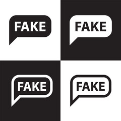 Fake icon vector fake news information sign. isolated on white and black background. vector illustration. EPS 10