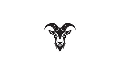 Goat Icon Design black simple flat on white background