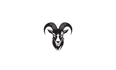 Goat Icon Design black simple flat on white background