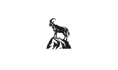 Goat Icon Design black simple flat on white background