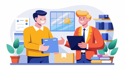 Forging strong business relationships is the key to success. This image depicts a wholesale sales representative engaging with a client, highlighting the importance of building trust and partnerships.