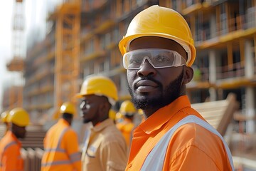 Construction Worker in Safety Gear at Work