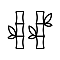 bamboo icon. Line Art Style Design color editable