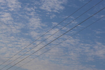 power line against cloudy sky