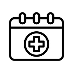 Obraz premium Medical calendar line icon color editable