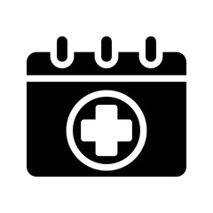 Medical calendar line icon color editable