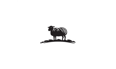 sheep farm field vector icon logo black design simple flat style template on white background