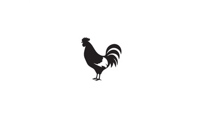 chicken hen logo design black simple line art on white background