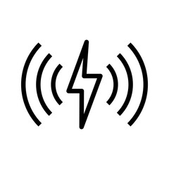 Wireless charger icon Phone charge simple color editable