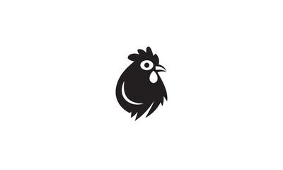 chicken hen logo design black simple line art on white background