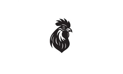 Obraz premium chicken hen logo design black simple line art on white background