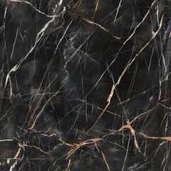 Black marble texture with golden veins, seamless pattern.