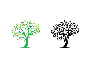 Fototapeta premium tree silhouette logo design vector illustration 