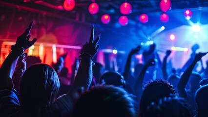 crowd of people dancing at concert