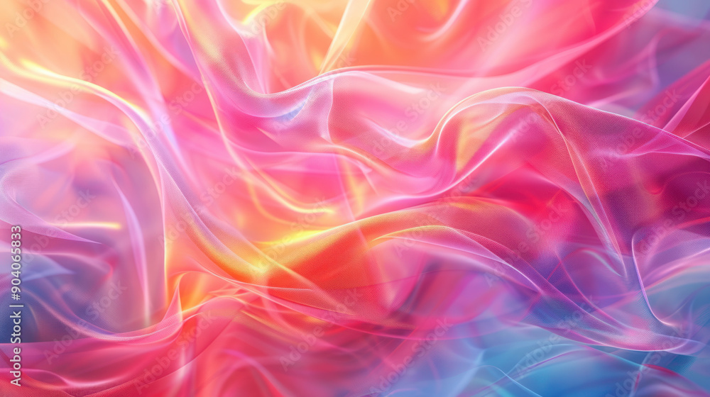 Poster social media background, an iridescent abstract geometry background featuring vibrant polygonal shap