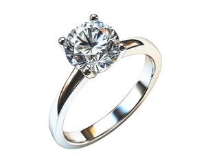 A diamond ring with a white band