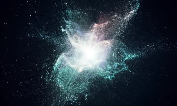Cosmic Genesis: A swirling nebula of interstellar dust and gas ignites in a vibrant display of celestial energy, perfect for projects on space, creation, and the cosmos. 
