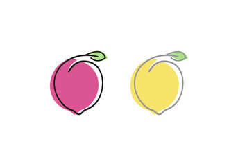 fresh lemon fruit icon illustration design template logo vector illustration
