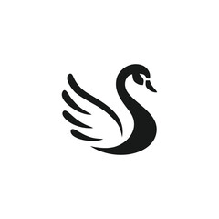 Swan logo design vector icon with elegan concept