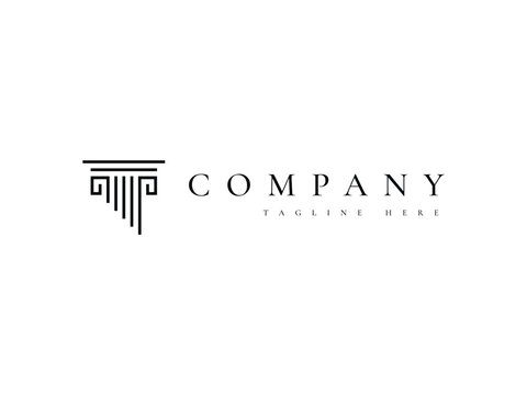 minimal abstract Greek column logo design