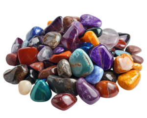 A pile of colorful stones and rocks