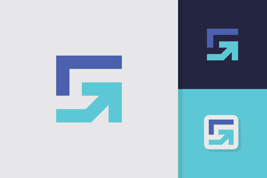 letter g arrow logo design vector template