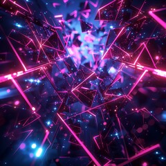 Vibrant abstract design with neon colors, creating a dynamic and futuristic atmosphere full of energy and depth.