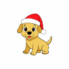 create a full funny christmas baby dog vector illustration