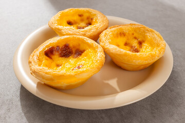Portuguese style sweet egg tarts