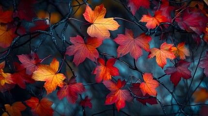 カエデの葉と枝