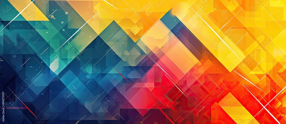 Aufkleber a colorful geometric patterned background with varying shades and a copy space image