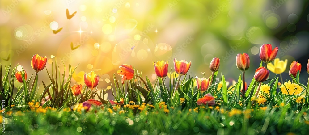 Fototapete springtime backdrop with copy space image