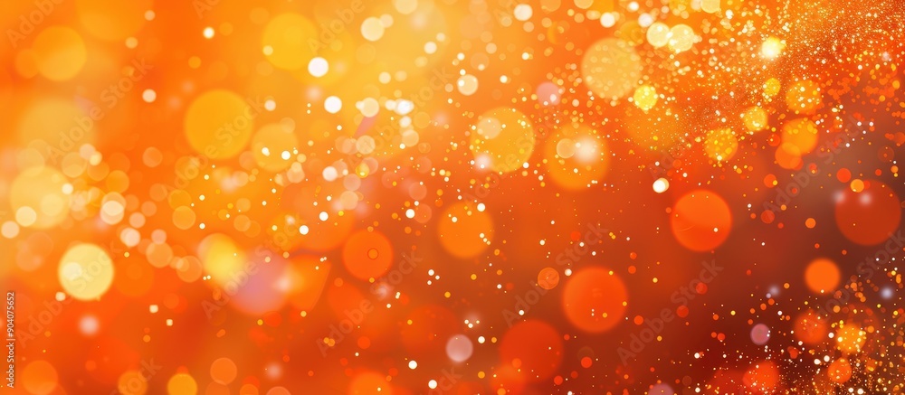 Poster a vibrant orange abstract background with sparkling bokeh effects creates an appealing display ideal