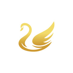 Obraz premium Swan logo design vector icon with elegan concept