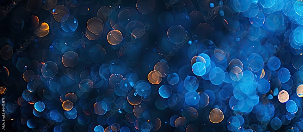 Aufkleber a blue glare stands out sharply against a dark bokeh filled backdrop in the copy space image