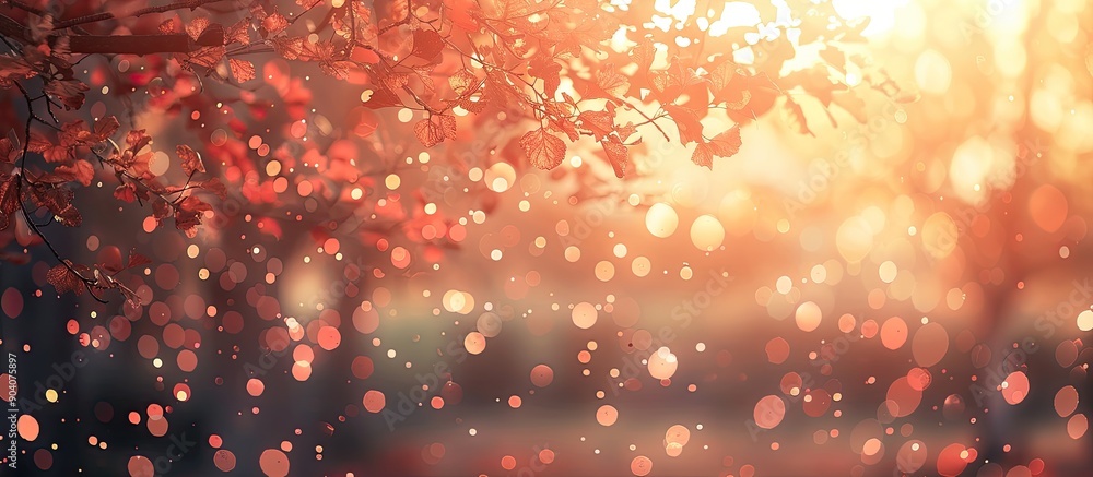 Poster red bokeh background with copy space image under a tree s natural shade