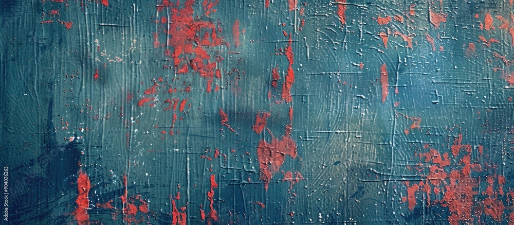 Aufkleber Blue and red grunge color texture on an aged scratched surface suitable for a copy space image