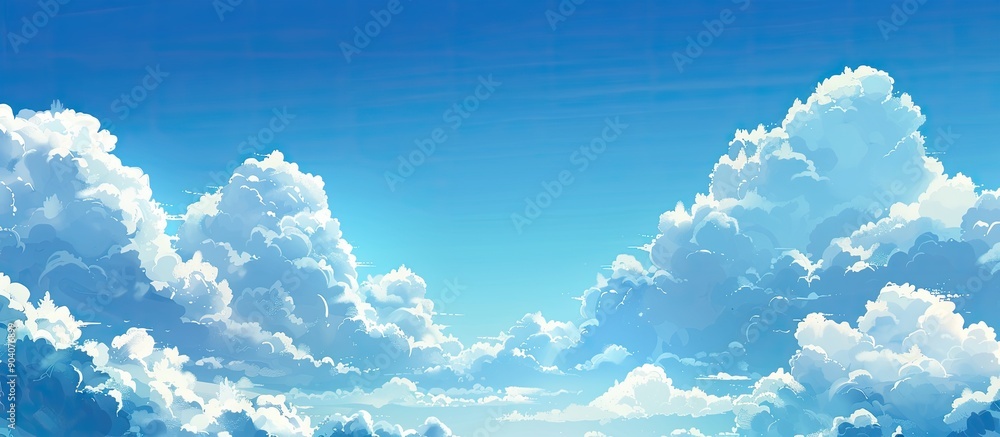 Aufkleber the vast blue sky with fluffy clouds suitable as a copy space image