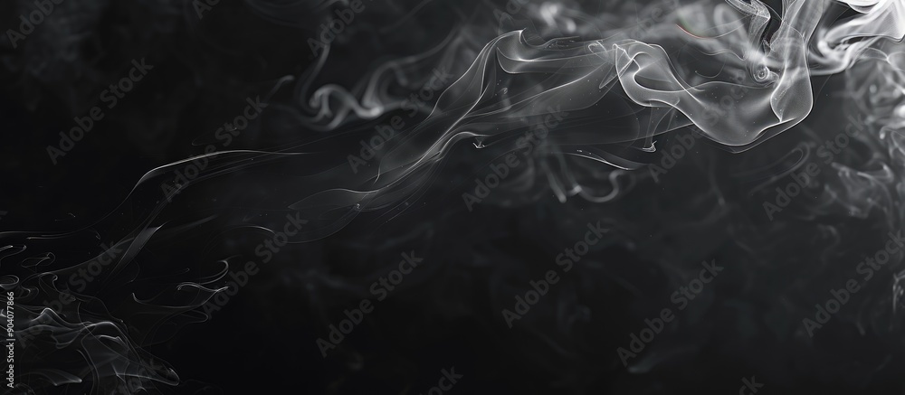 Poster Dark backdrop with elegant smoke swirls ideal for adding text in the copy space image