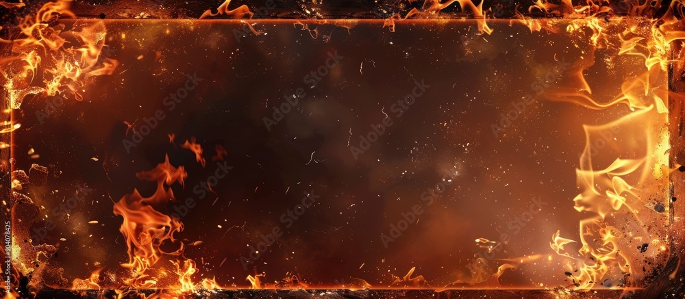 Aufkleber a fire themed border with space for adding images. creative banner. copyspace image